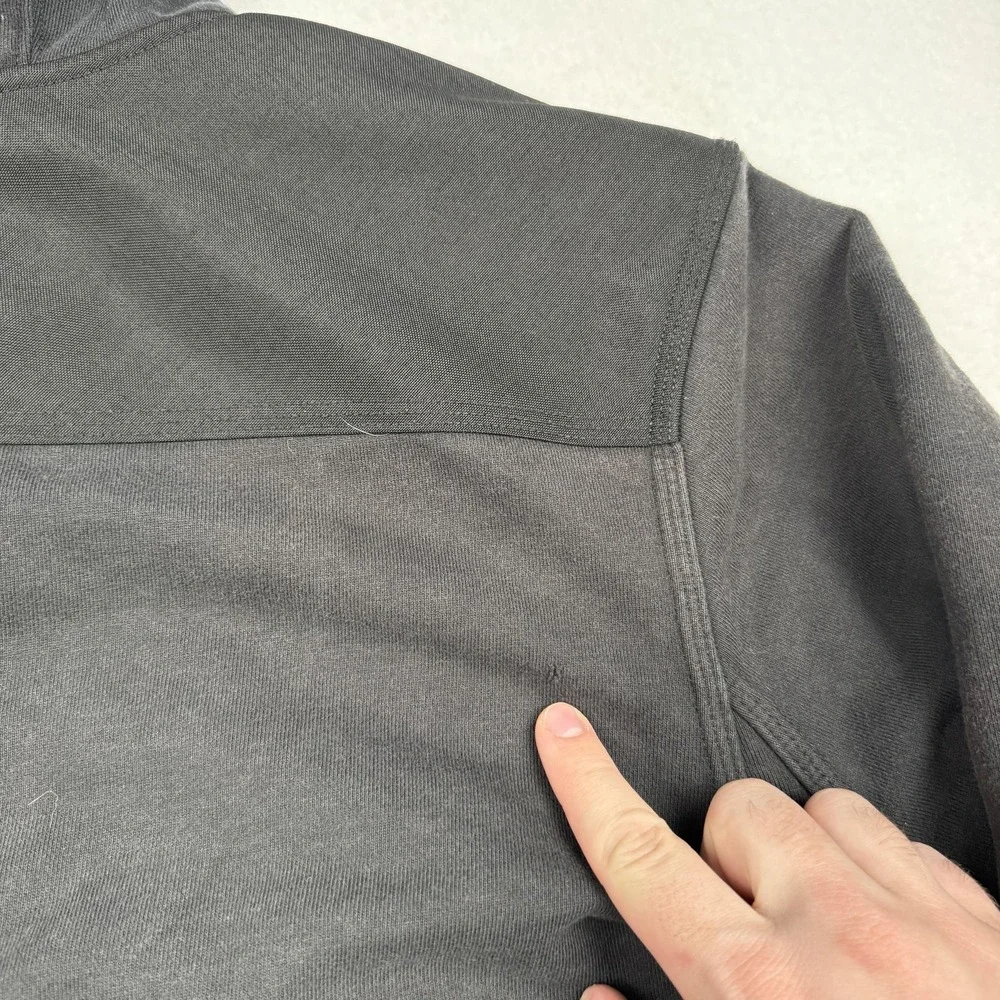 Duluth Trading Co Hoodie Mens Large Gray Full Zip Fleece Lined Heavyweight - Picture 6 of 7